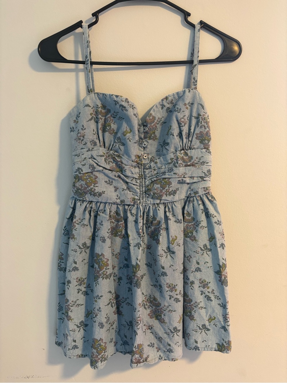 Pale Blue Floral Sweetheart Sundress